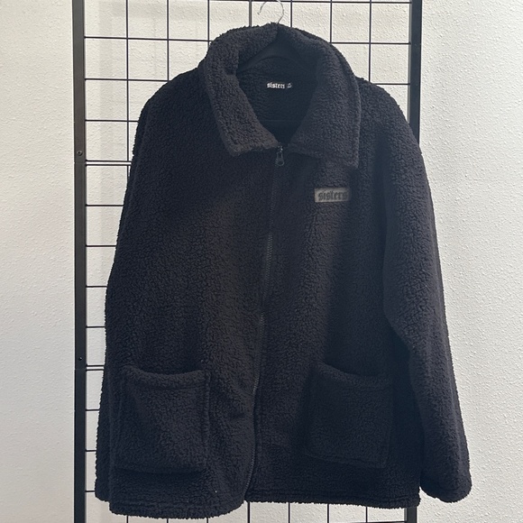 Sisters Apparel (BLACK) Coffee Sherpa Zip Jacket James Charles - Picture 2 of 4